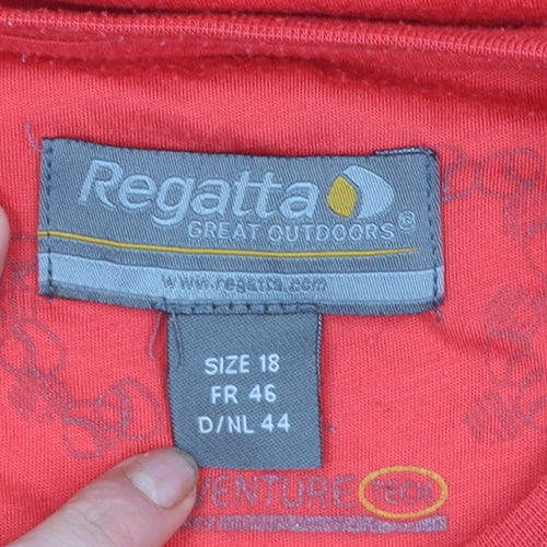 Regatta Women's Red Quick Dry Outdoor T-Shirt Size 18