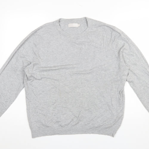 Debenhams Men Grey Large Crew Neck Viscose Knit Jumper