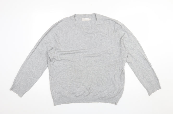 Debenhams Men Grey Large Crew Neck Viscose Knit Jumper
