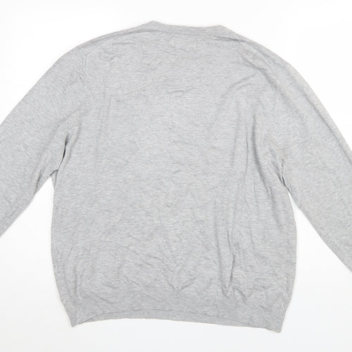 Debenhams Men Grey Large Crew Neck Viscose Knit Jumper