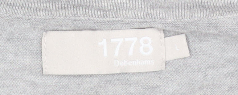 Debenhams Men Grey Large Crew Neck Viscose Knit Jumper