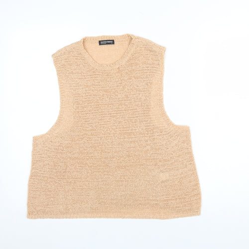 American Apparel Women's Beige Chunky Knit Sleeveless Vest M