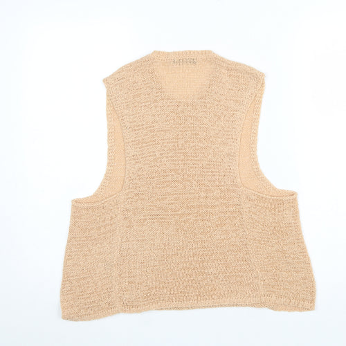 American Apparel Women's Beige Chunky Knit Sleeveless Vest M