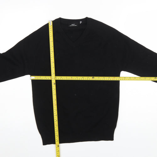 Next Boys Black V-Neck Cotton Blend Jumper 12 Years Classic Schoolwear