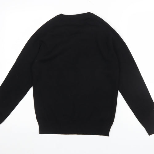 Next Boys Black V-Neck Cotton Blend Jumper 12 Years Classic Schoolwear