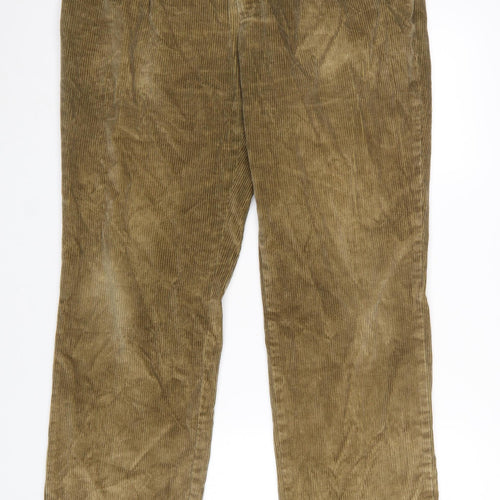 Marks and Spencer Mens Khaki Corduroy Trousers 38W 31L Classic Fit