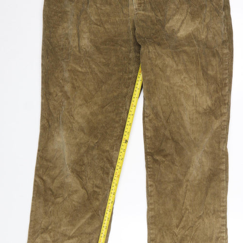 Marks and Spencer Mens Khaki Corduroy Trousers 38W 31L Classic Fit