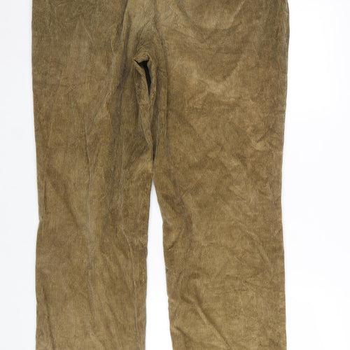 Marks and Spencer Mens Khaki Corduroy Trousers 38W 31L Classic Fit