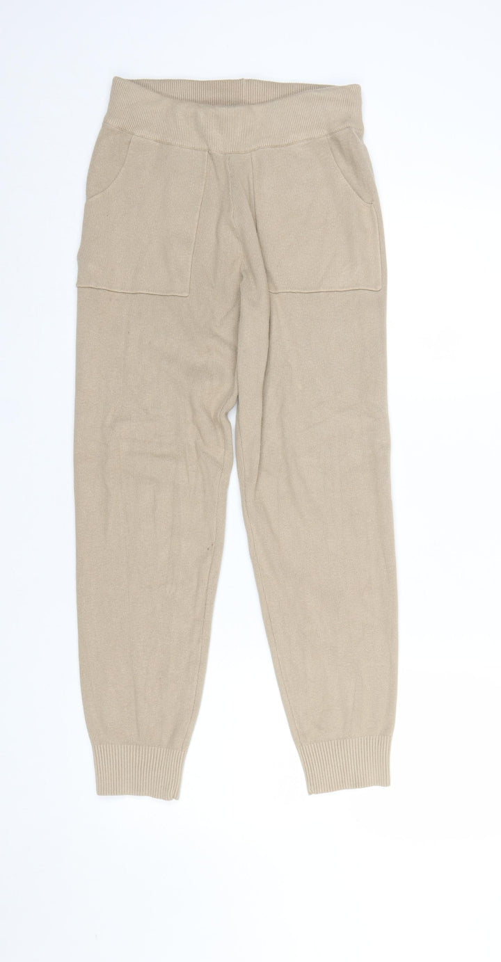 New Look Women’s Beige Knit Jogger Trousers Size S