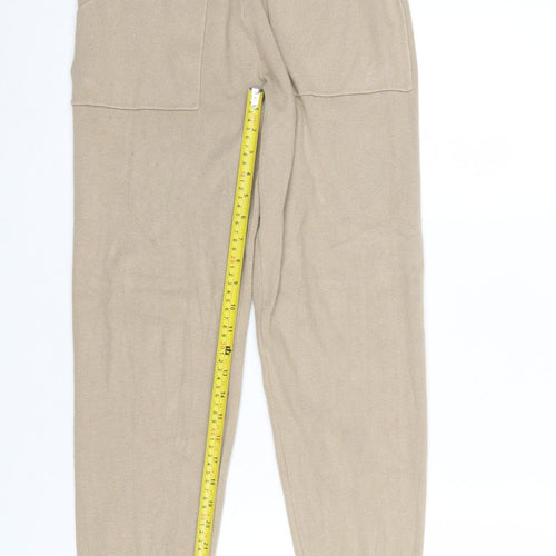New Look Women’s Beige Knit Jogger Trousers Size S