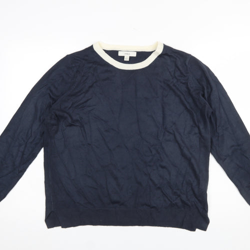 Marks and Spencer Women’s Blue Crew Neck Acrylic Jumper Size 14
