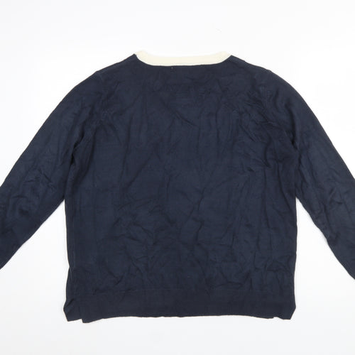 Marks and Spencer Women’s Blue Crew Neck Acrylic Jumper Size 14