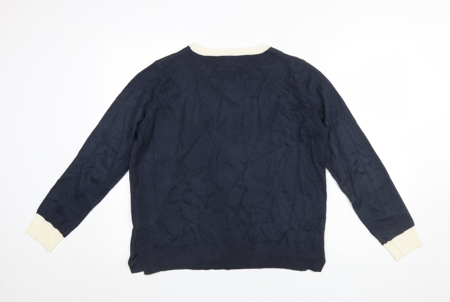 Marks and Spencer Women’s Blue Crew Neck Acrylic Jumper Size 14