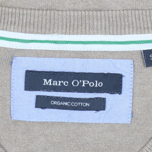 Marc O'Polo Men's Beige Cotton V-Neck Jumper Size S