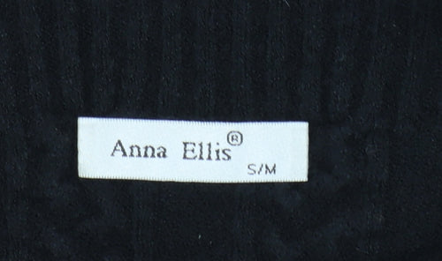 Anna Ellis Women Black Cable-Knit Wool Cashmere Pullover Jumper S