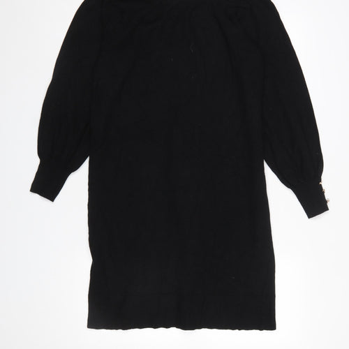 Friends Like These Women’s Black Knit Jumper Dress UK 12 Long Sleeve