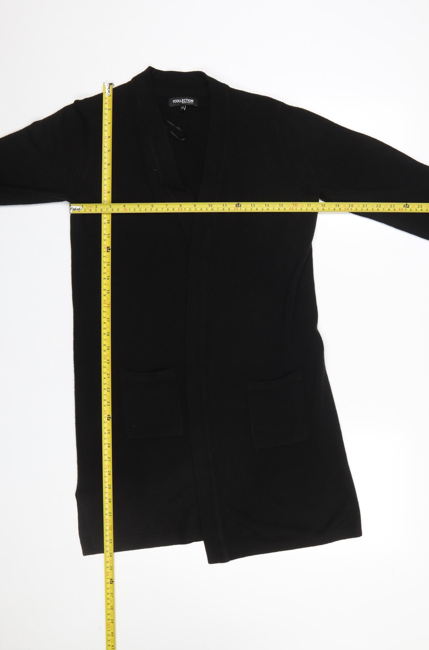 Debenhams Women's Black V-Neck Long Sleeve Cardigan Size 12