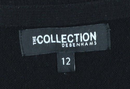 Debenhams Women's Black V-Neck Long Sleeve Cardigan Size 12