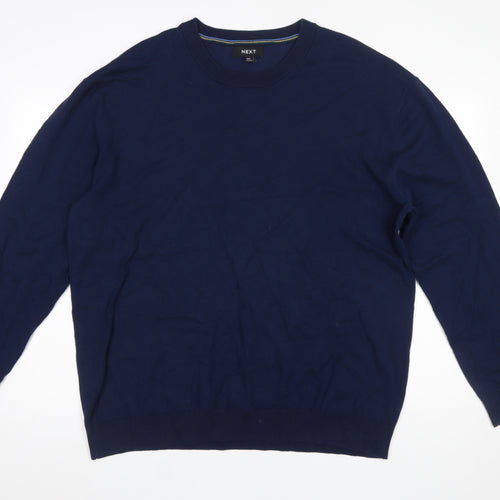 Next Men’s Blue 2XL Cotton Crew Neck Jumper
