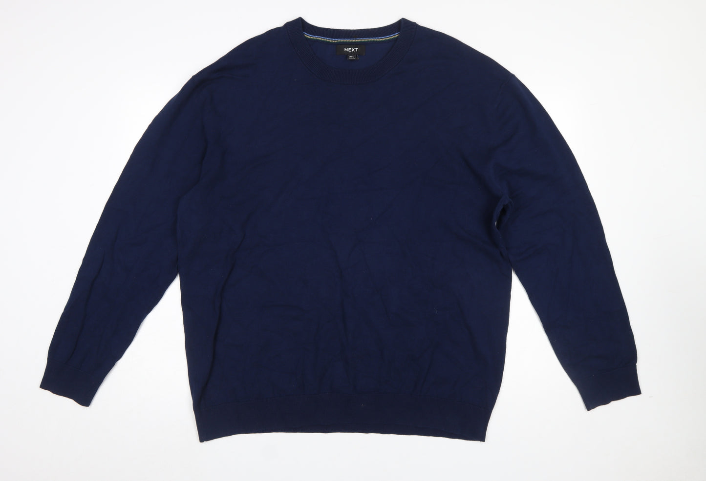 Next Men’s Blue 2XL Cotton Crew Neck Jumper