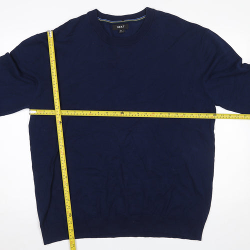 Next Men’s Blue 2XL Cotton Crew Neck Jumper