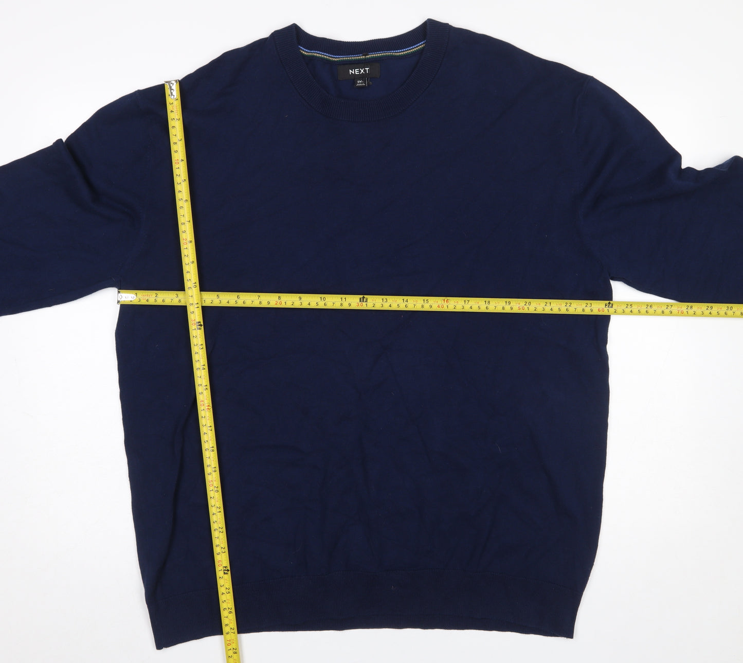 Next Men’s Blue 2XL Cotton Crew Neck Jumper