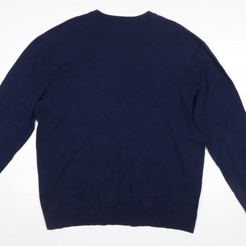 Next Men’s Blue 2XL Cotton Crew Neck Jumper
