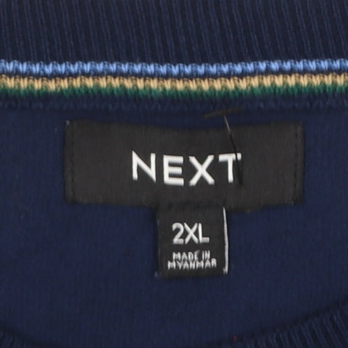 Next Men’s Blue 2XL Cotton Crew Neck Jumper