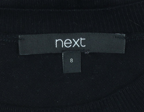 Next Women’s Black V-Neck Ruffle Knit Jumper Size 8