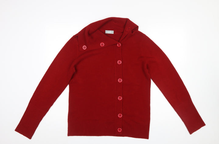 Wallis Women’s Red Long Sleeve Collared Button Cardigan Size 14