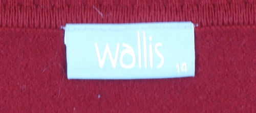 Wallis Women’s Red Long Sleeve Collared Button Cardigan Size 14