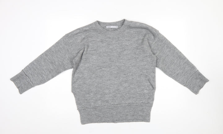Oasis Womens Grey Crew Neck Pullover Jumper XS Acrylic Blend