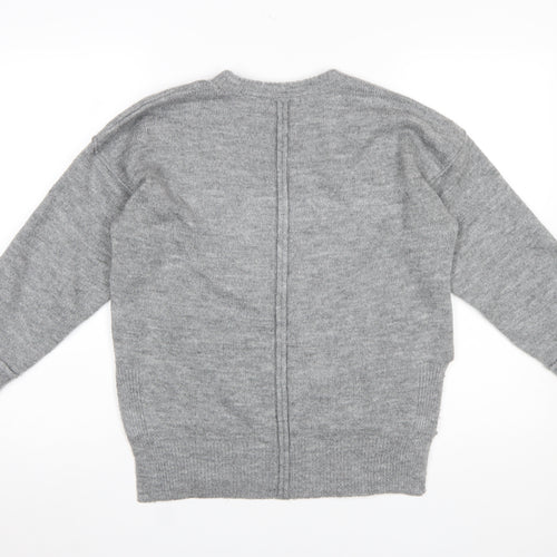 Oasis Womens Grey Crew Neck Pullover Jumper XS Acrylic Blend