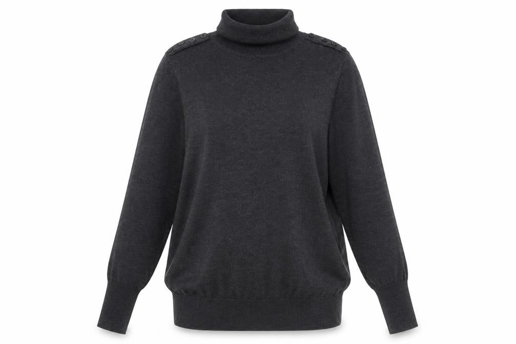Front view of Joseph A. Women’s Grey Roll Neck Knit Jumper, size L