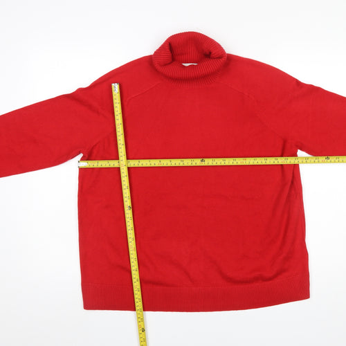 Marks and Spencer Women Red Roll Neck Long Sleeve Jumper Size L