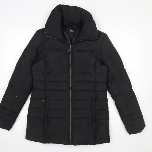 Oasis Womens Black Puffer Jacket Size M Mid-Length Winter Coat