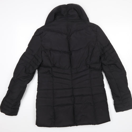 Oasis Womens Black Puffer Jacket Size M Mid-Length Winter Coat