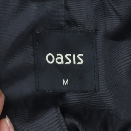 Oasis Womens Black Puffer Jacket Size M Mid-Length Winter Coat