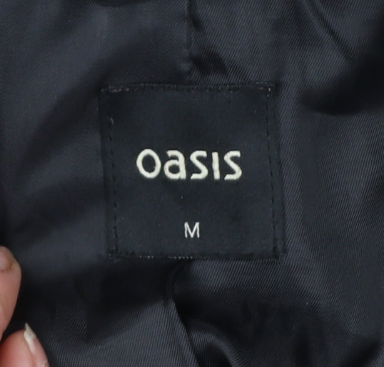 Oasis Womens Black Puffer Jacket Size M Mid-Length Winter Coat
