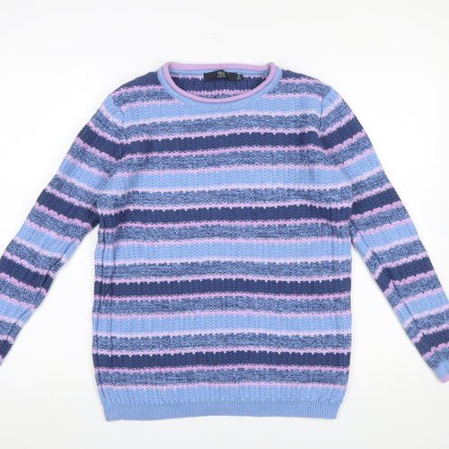 Isle Essentials Women's Multicoloured Cotton Striped Jumper M 14-16