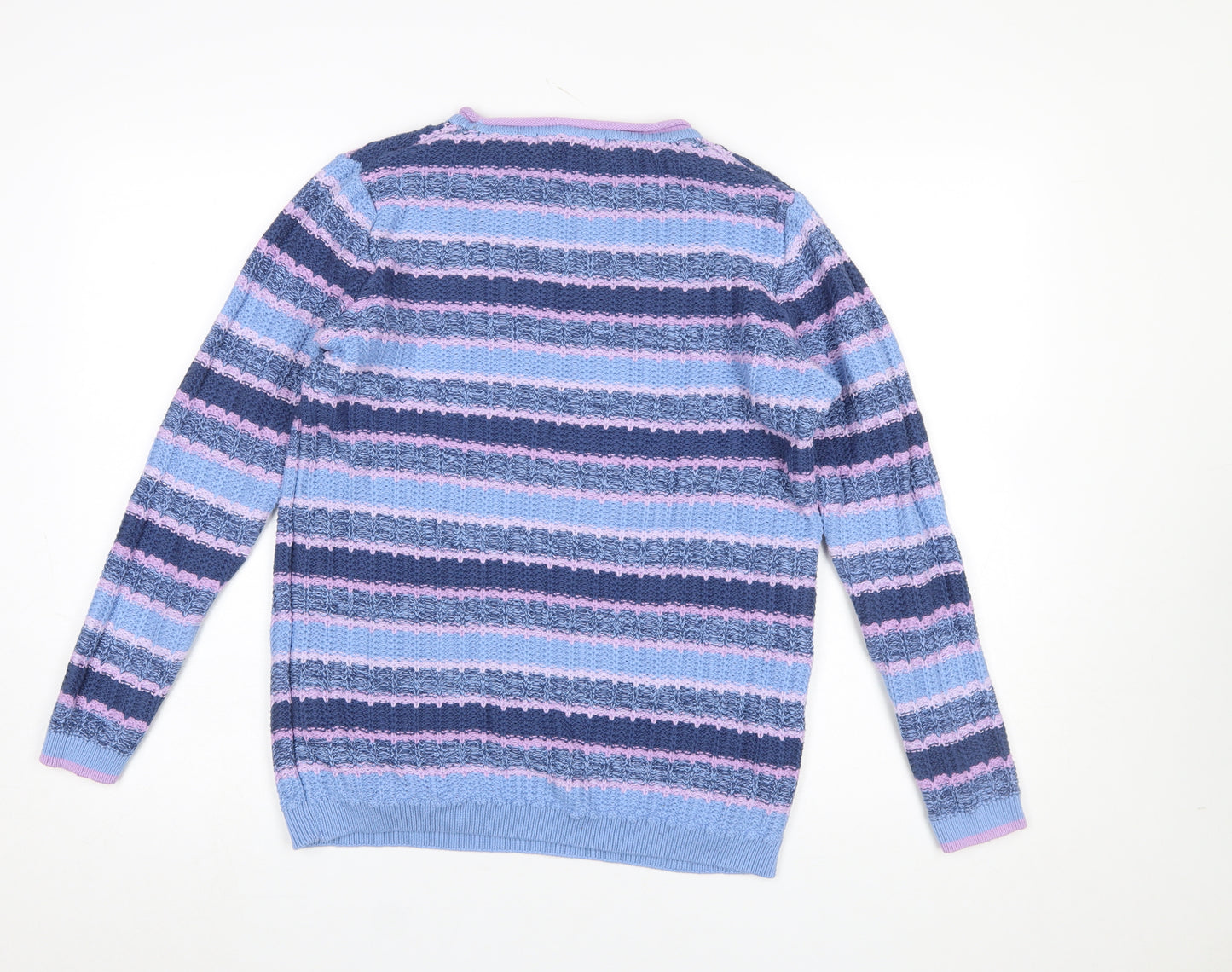 Isle Essentials Women's Multicoloured Cotton Striped Jumper M 14-16