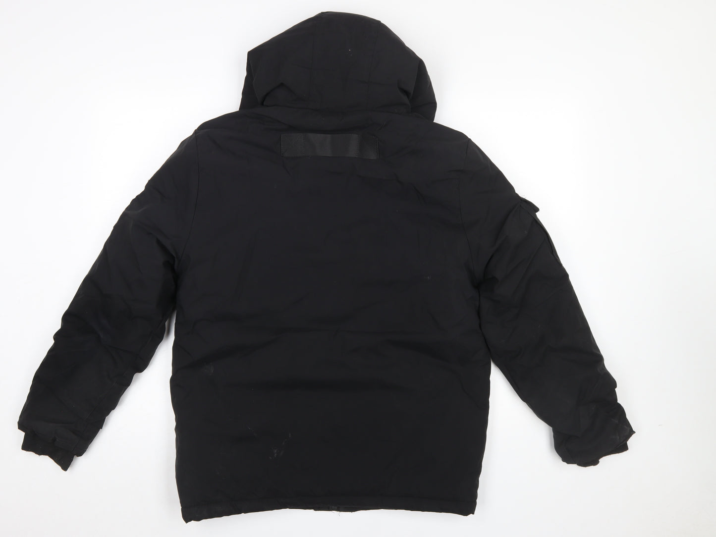 STYLE&DENIM Men’s Black Hooded Padded Parka Jacket L
