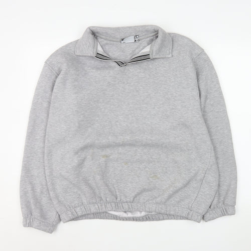 ASOS Men's Grey Collared Pullover Sweatshirt M Regular Fit