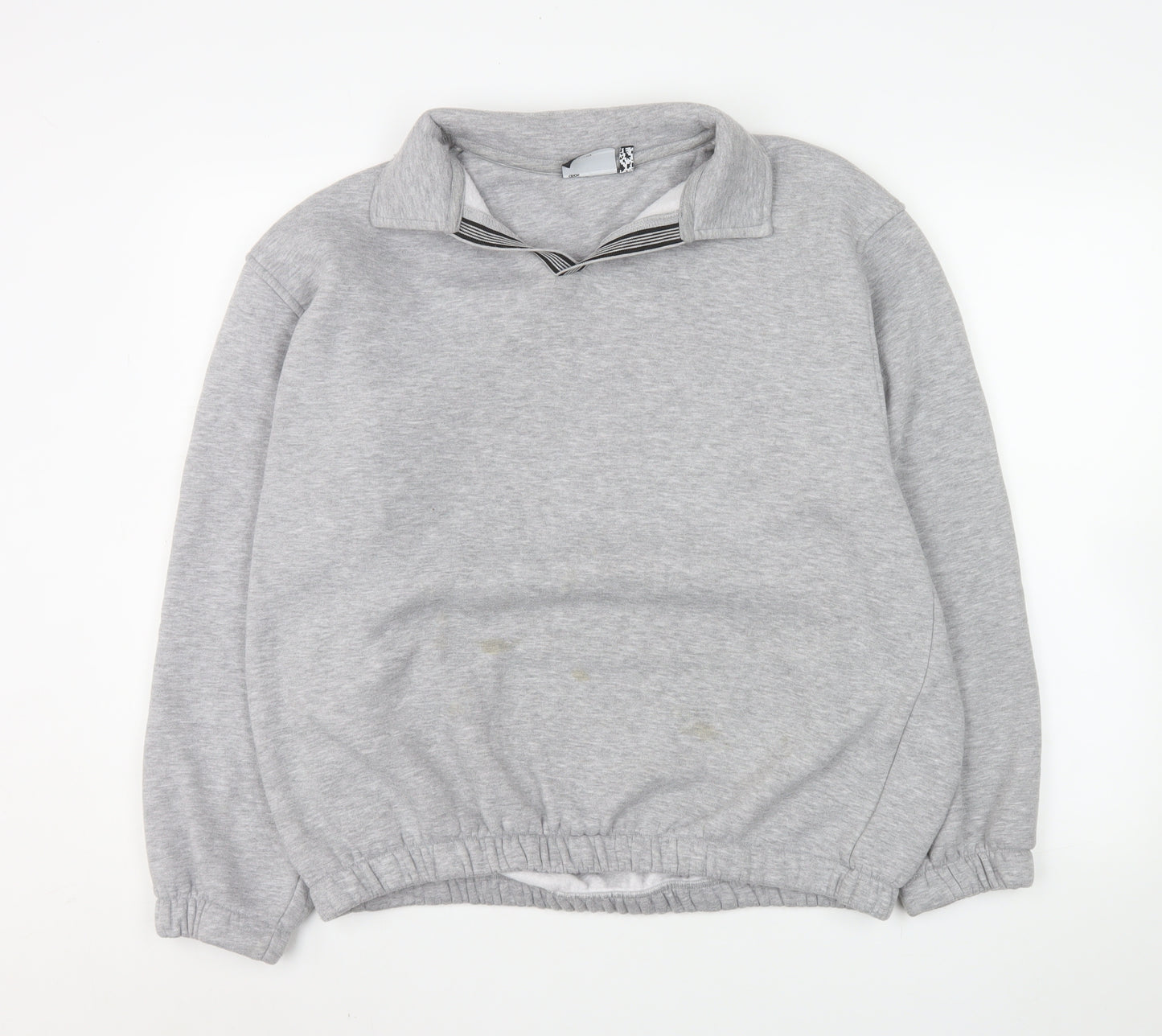 ASOS Men's Grey Collared Pullover Sweatshirt M Regular Fit