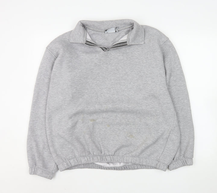ASOS Men's Grey Collared Pullover Sweatshirt M Regular Fit