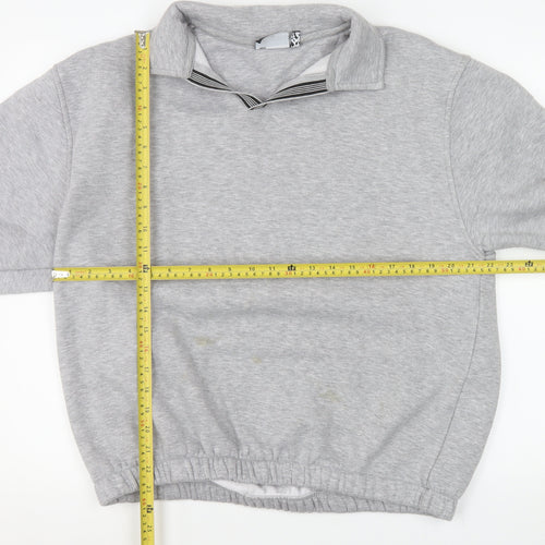 ASOS Men's Grey Collared Pullover Sweatshirt M Regular Fit