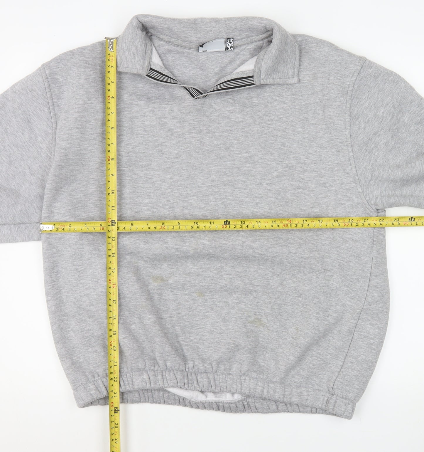 ASOS Men's Grey Collared Pullover Sweatshirt M Regular Fit