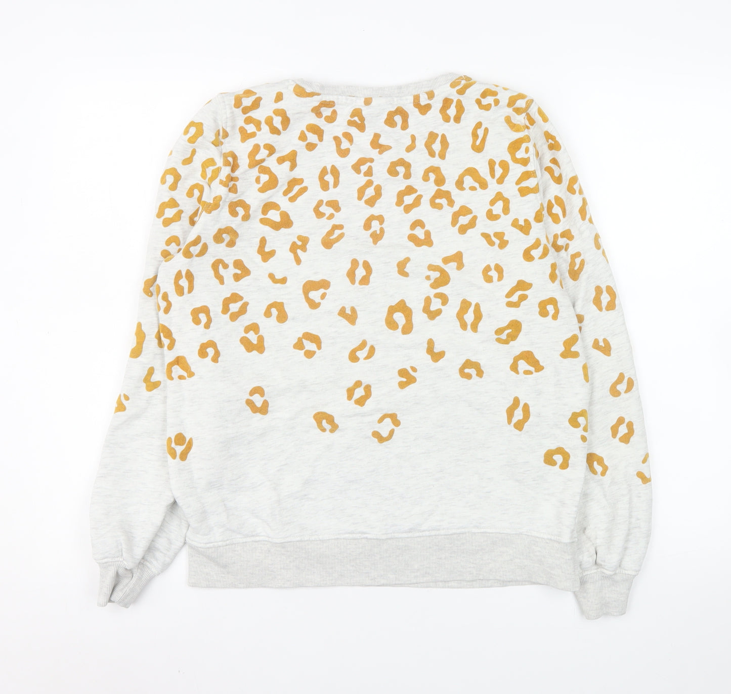 ONLY Womens Beige Animal Print Crew Neck Sweatshirt Size S