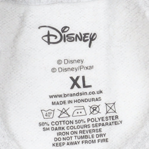 Disney Women Grey Mickey Mouse Leopard Print XL Sweatshirt