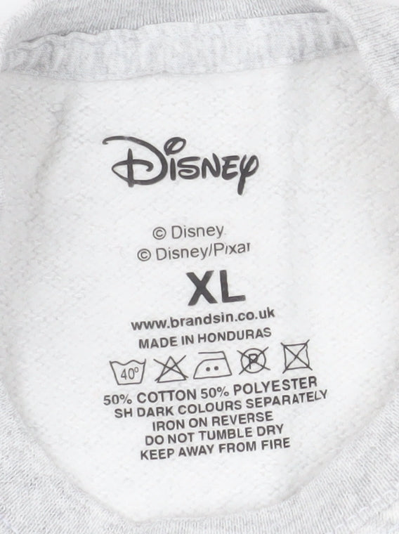 Disney Women Grey Mickey Mouse Leopard Print XL Sweatshirt